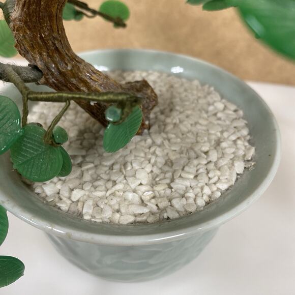 Vtg Chinese Bonsai Flower Tree Celadon Pot Cherry Blossom Home Decor - Picture 7 of 9